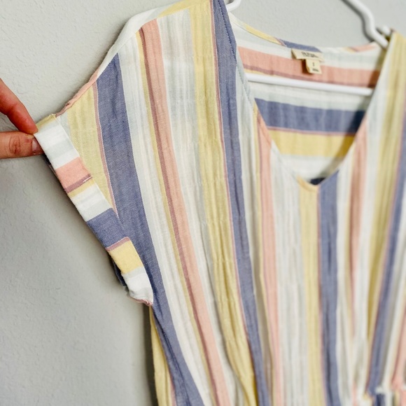 💜NWT a.n.a. Simply Pastel Stripe Paperbag Dress S - Picture 10 of 12